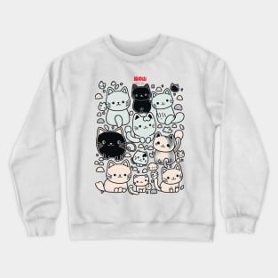 A group of black and white cats Crewneck Sweatshirt